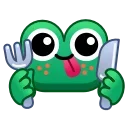 Стикер Frog Emoji Pack #2 🍽