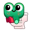 Frog Emoji Pack #2  sticker 🚽