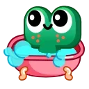 Frog Emoji Pack #2 stiker 🛀