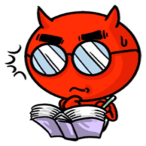 Telegram stiker «Funny Devil» 📖