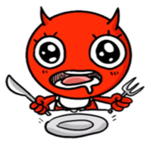 Telegram stiker «Funny Devil» 🍽