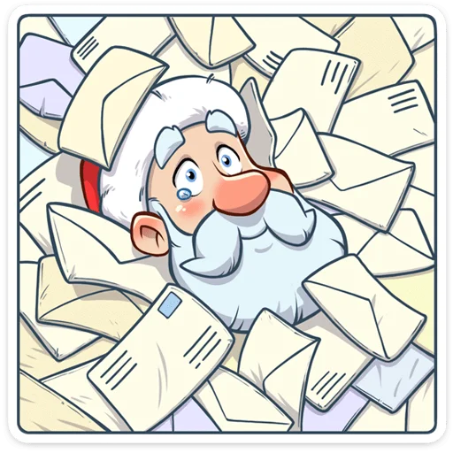 Telegram Sticker «Дедушка Мороз» 😢