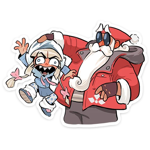 Дед Мороз и Снегурочка  sticker 😡