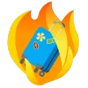fire 3  emoji 🧳