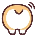 fluffy corgi emoji 🍑