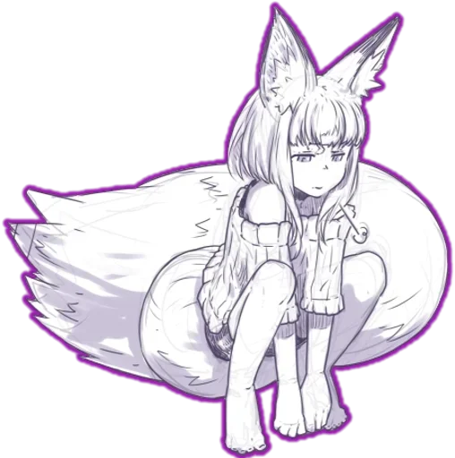 Стикер Telegram «fox girl (jaco)» 🙄