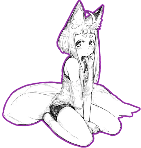 Telegram stiker «fox girl (jaco)» 😒