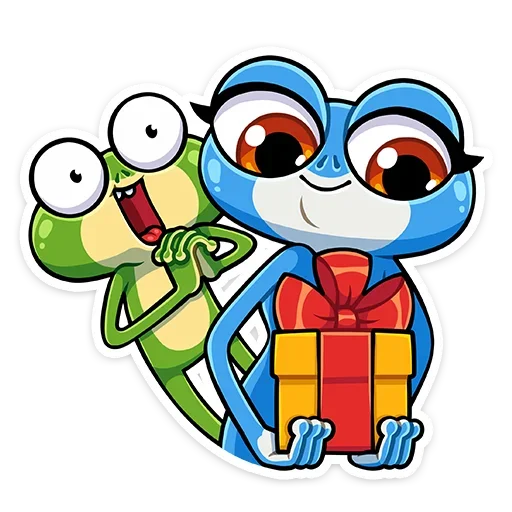 Telegram Sticker «Лягуш и Квакуша» 🎁