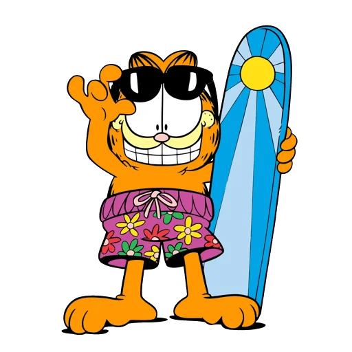Стікер Telegram «Garfield & friends» 🏄‍♂️