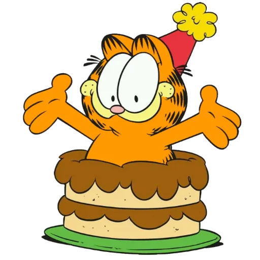 Стікер Telegram «Garfield & friends» 🎂