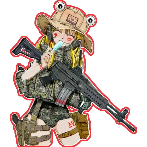 Telegram stiker «girl With arms 🔫» 🔫