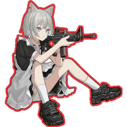 Telegram Sticker «girl With arms 🔫 » 🔫