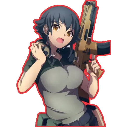 Telegram stiker «girl With arms 🔫» 🔫