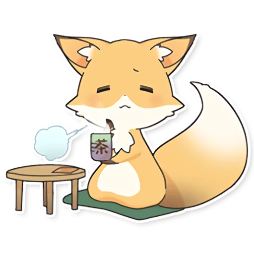 Telegram stiker «Girly Fox Remastered» ☕️