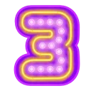 Glow Font emoji 3⃣