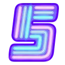 Glow Font emoji 5⃣