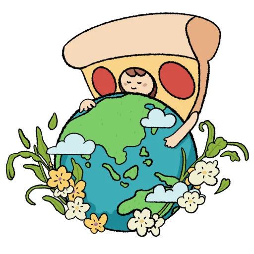 Стікер Telegram «Good Pizza, Great Pizza» 🌍