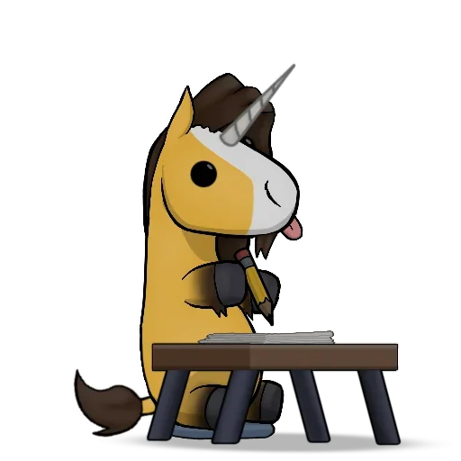 Telegram stiker «Good Unicorn» ✍