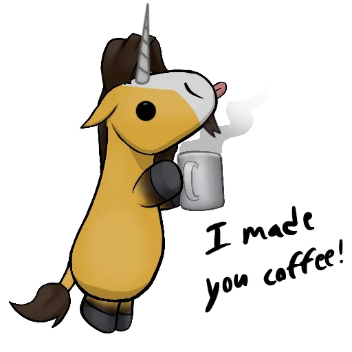 Telegram Sticker «Good Unicorn» ☕️