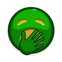 Стикер Green Emoji 🥱