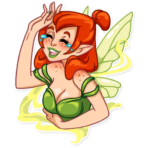 Стикеры телеграм Green Fairy