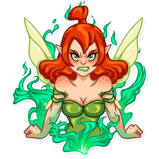 Telegram Sticker «Green Fairy» 