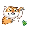 Grumpy Tiger emoji 🦠