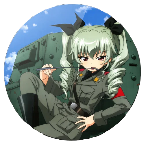 Telegram stiker «Girls und Panzer» 😏