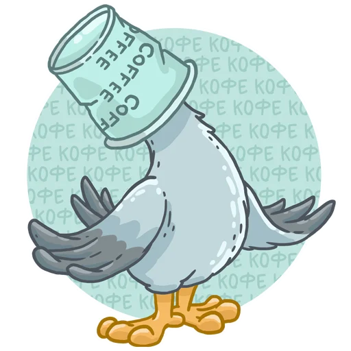 Telegram Sticker «mr. seagull» ☕️