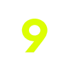 Кислотно зеленый алфавит emoji 9️⃣