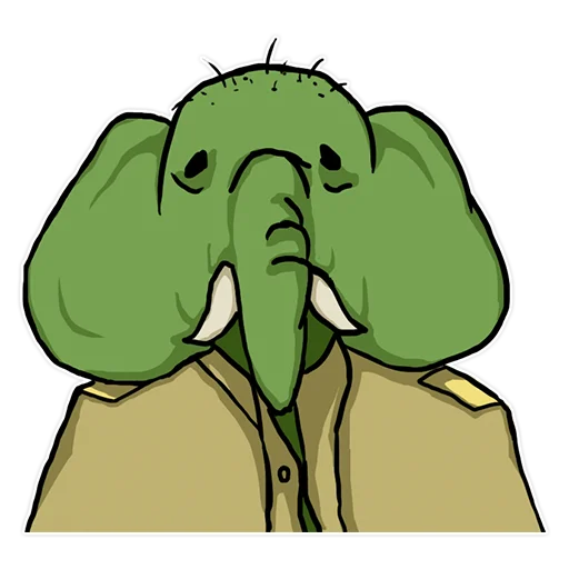 Telegram Sticker «Человек зеленый слоник» 🐘