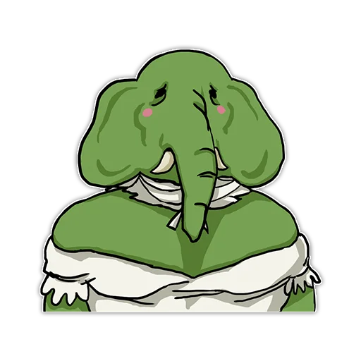 Стикер Человек зеленый слоник 👰
