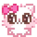 Telegram emoji HD pink bow kitty ♡