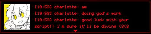Telegram stiker «Hello Charlotte» 🖊