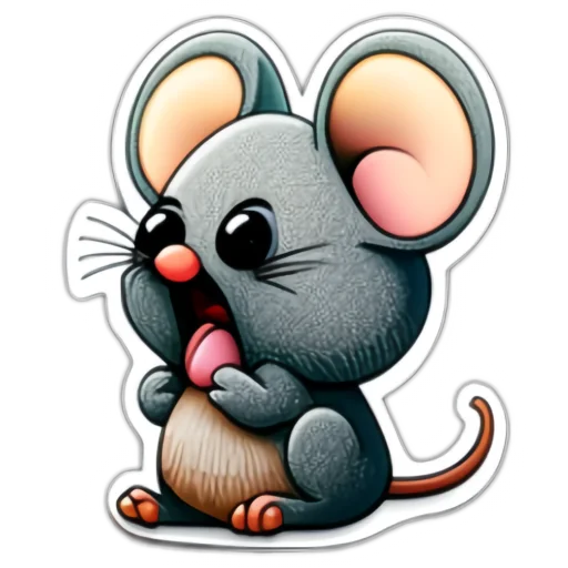 Telegram Sticker «Neural mouse» 😧