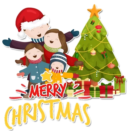 Стикер Telegram «Happy Merry Christmas» ⛄