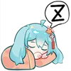 Telegram emojisi «Hatsune Miku» 😴