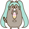 Telegram emoji Hatsune Miku Pusheen