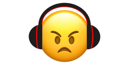 Headphones emoji 😠