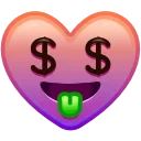 Heart Emoji sticker 🤑