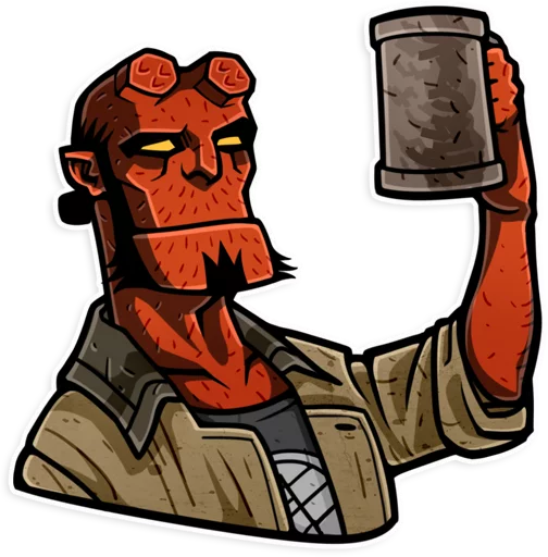 Telegram Sticker «Hellboy» 🍺
