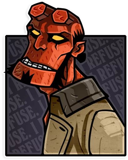Telegram Sticker «Hellboy» 😠