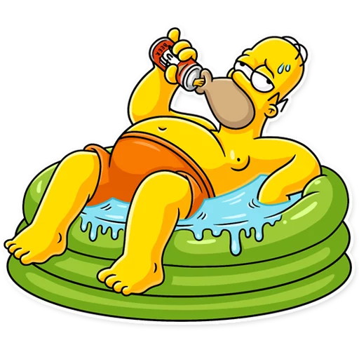 Стікер Telegram «Homer Simpson» 🏖