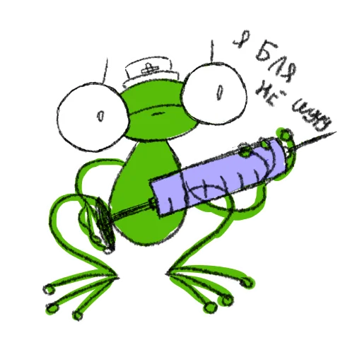 Telegram Sticker «Hydrogen Frog ->» 😠