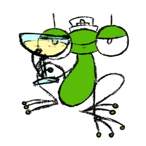 Telegram Sticker «Hydrogen Frog ->» 🥂