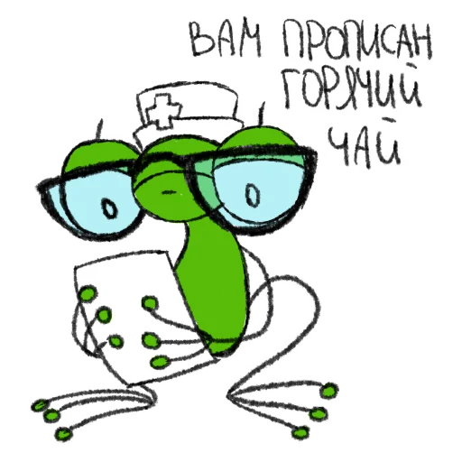 Telegram Sticker «Hydrogen Frog ->» 👨‍⚕
