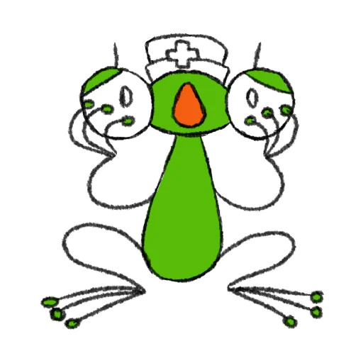 Hydrogen Frog -> emoji 😰