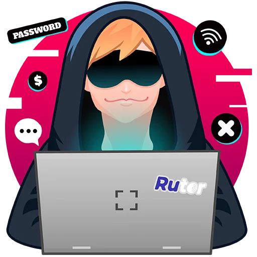 Стикер Telegram «RUTOR_hacker» 👩‍💻