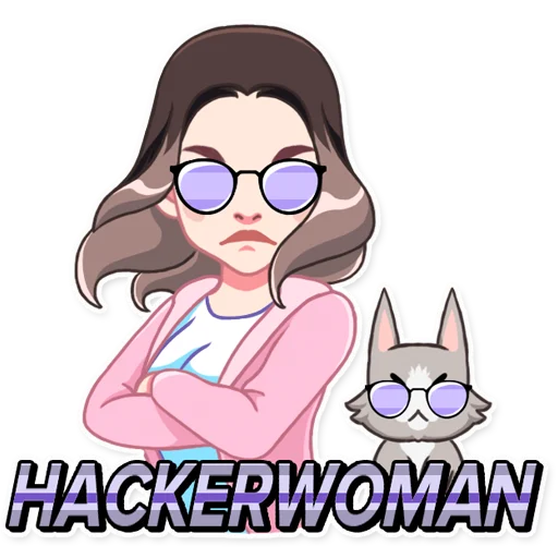 Стикер Telegram «Hackerwoman » 😎