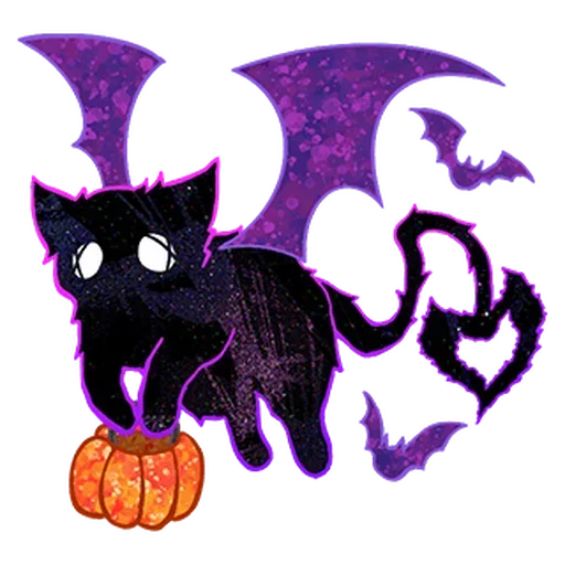 Halloween Space Cat 🎃 stiker 🦇